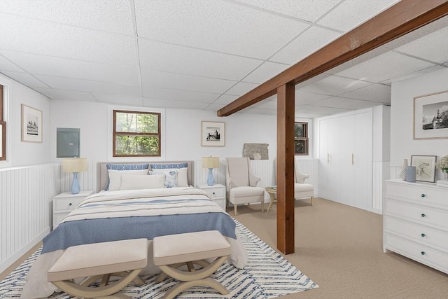 14 Mossman Rd, Westminster, MA 01473 - carpeted bedroom featuring a paneled ceiling and wainscoting