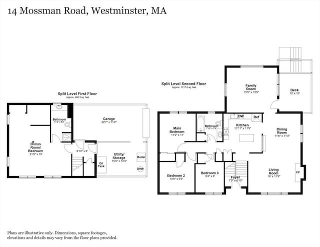 14 Mossman Rd, Westminster, MA 01473 - room layout