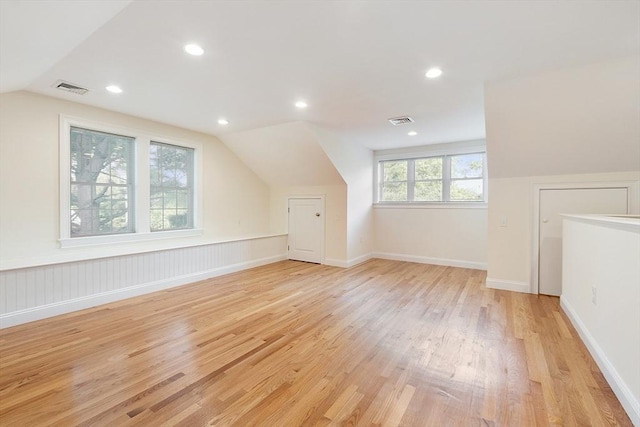 51 Loomis St Unit 51, Cambridge, MA 02138 - additional living space with lofted ceiling, light wood-style flooring, and recessed lighting