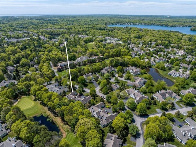9 Longwood Rd Unit 239, Mashpee, MA 02649 - aerial perspective of suburban area featuring a nearby body of water and a heavily wooded area