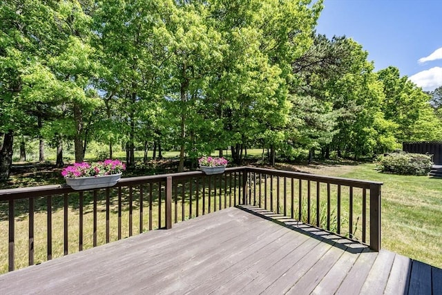 9 Longwood Rd Unit 239, Mashpee, MA 02649 - wooden terrace with a lawn and view of wooded area