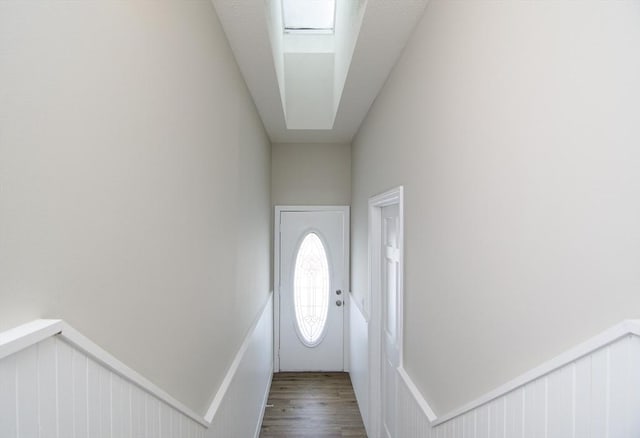 doorway to outside featuring hardwood / wood-style floors