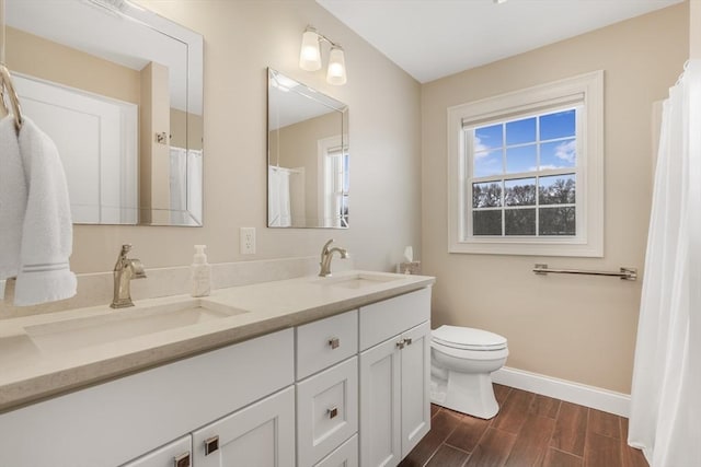 bathroom with toilet and vanity