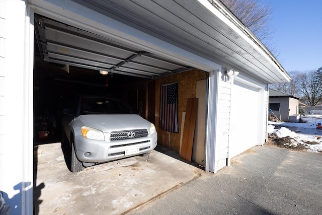 view of garage