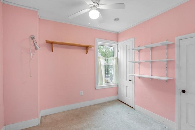 30 Oakland St Unit 2, Newburyport, MA 01950 - unfurnished bedroom featuring carpet, crown molding, and ceiling fan