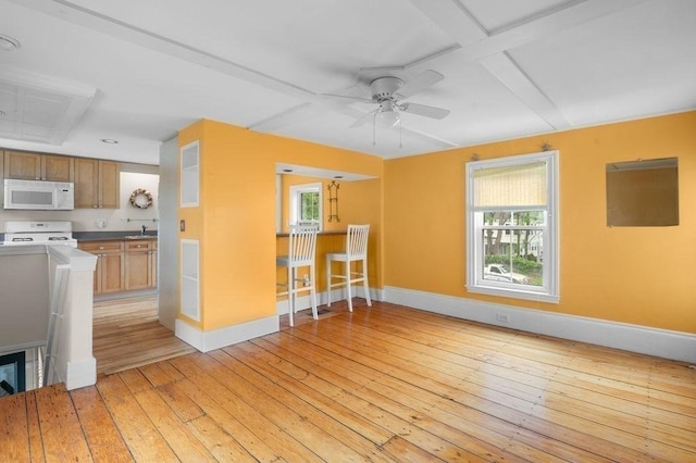 30 Oakland St Unit 2, Newburyport, MA 01950 - living room featuring light wood-style floors and ceiling fan