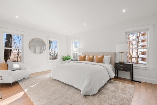 bedroom featuring light hardwood / wood-style flooring