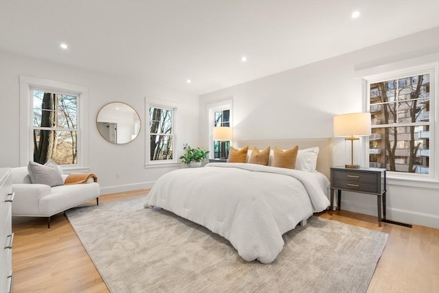 bedroom featuring light wood-type flooring