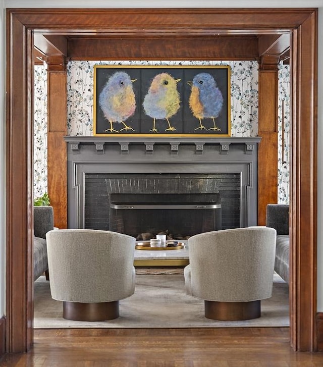 9 Prospect St, Winchester, MA 01890 - detailed view of a fireplace and wood finished floors