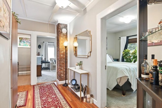 52 Harvard St, Chicopee, MA 01020 - hall with light wood finished floors, crown molding, and baseboards