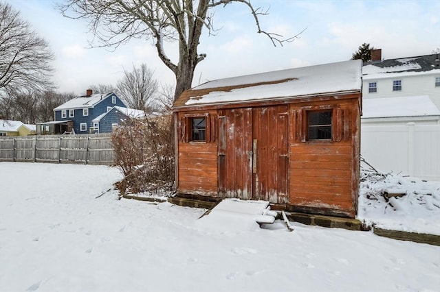 view of snow covered structure