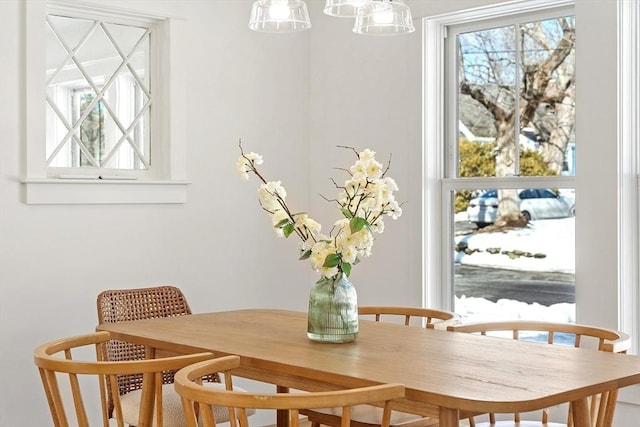 dining space featuring a wealth of natural light