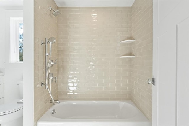 full bath featuring toilet and shower / bathing tub combination