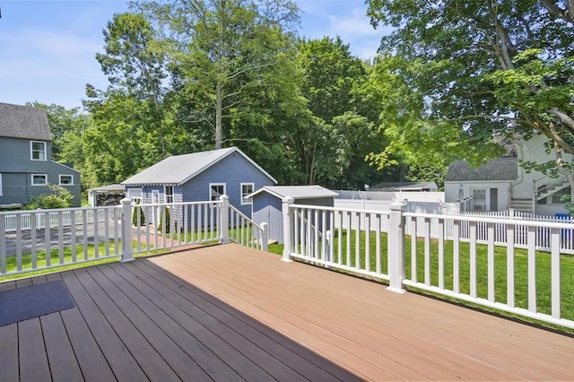 33 Grove St, Merrimac, MA 01860 - deck with a fenced backyard and a storage unit