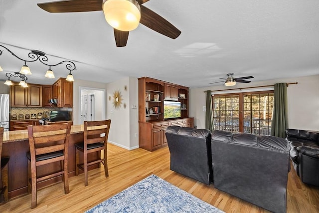 living room featuring light hardwood / wood-style floors