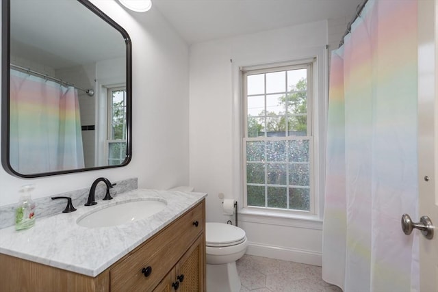 5 Lake Boon Dr, Hudson, MA 01749 - bathroom featuring toilet, vanity, and baseboards