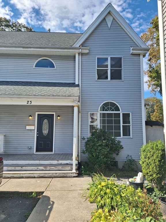 front facade with a porch