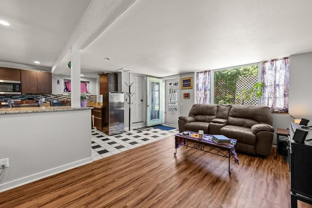 54 Bradford 1-3&4, Provincetown, MA 02657 - living area with light wood finished floors and recessed lighting