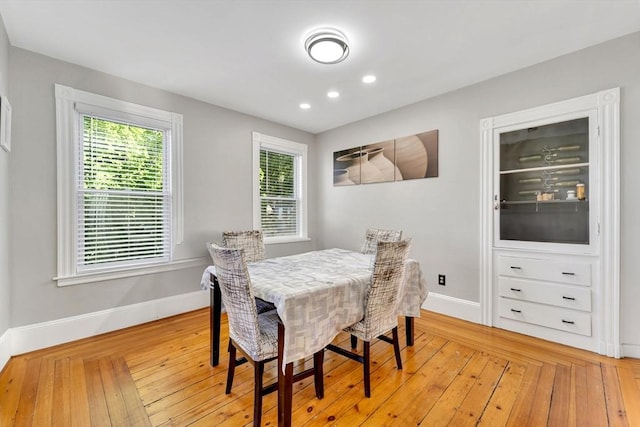 6-8 Carlton, Lynn, MA 01902 - dining area with baseboards, recessed lighting, and light wood-type flooring