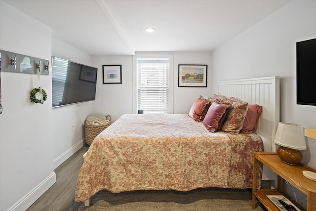 414 Sumner St Unit 1, Boston, MA 02128 - bedroom with wood finished floors, baseboards, and recessed lighting