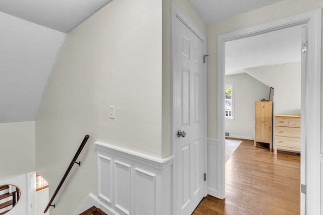 corridor featuring hardwood / wood-style flooring