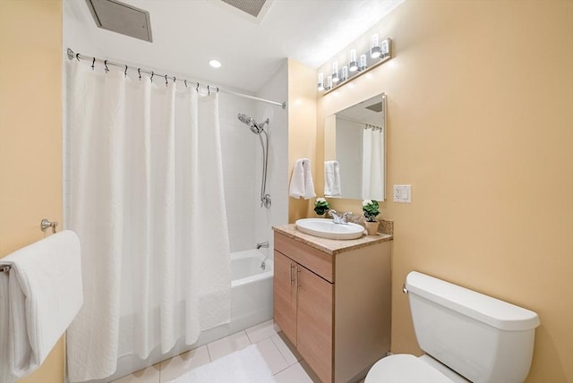 45 Province St Unit 1103, Boston, MA 02108 - full bath with vanity, toilet, shower / bathtub combination with curtain, and tile patterned floors