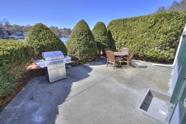 view of patio / terrace with area for grilling and outdoor dining space