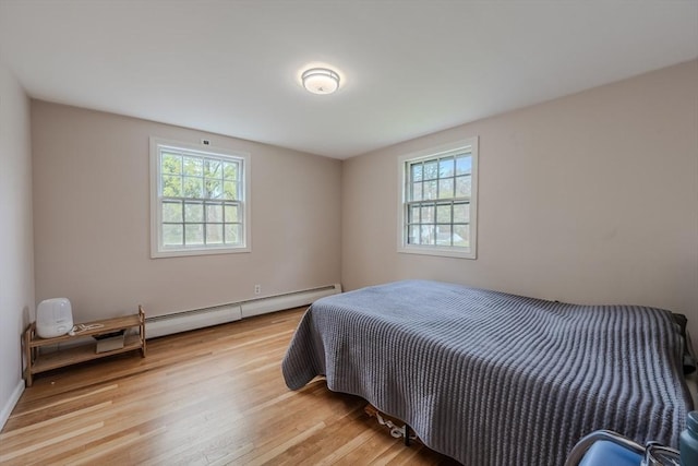 9 Brucewood, Acton, MA 01720 - bedroom featuring multiple windows, light wood finished floors, and a baseboard radiator