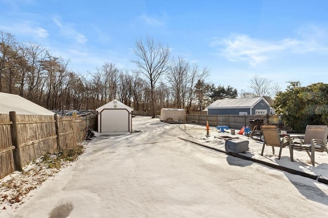 view of patio / terrace with a garage