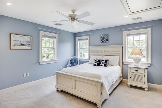 11 Teal Cir, Mashpee, MA 02649 - bedroom featuring recessed lighting, light carpet, and a ceiling fan