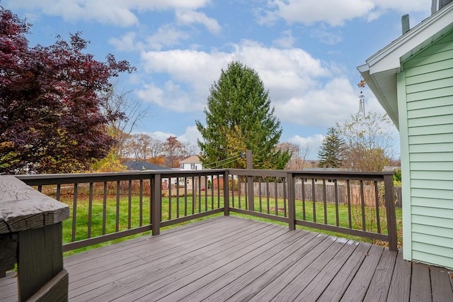 deck with a lawn