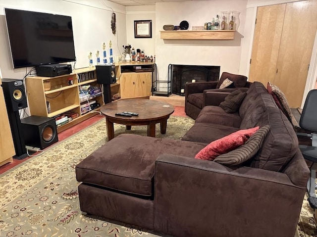 150 Sagamore St, Hamilton, MA 01982 - living area featuring a fireplace and wood finished floors