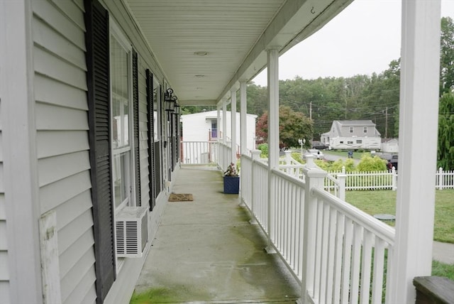 balcony with cooling unit