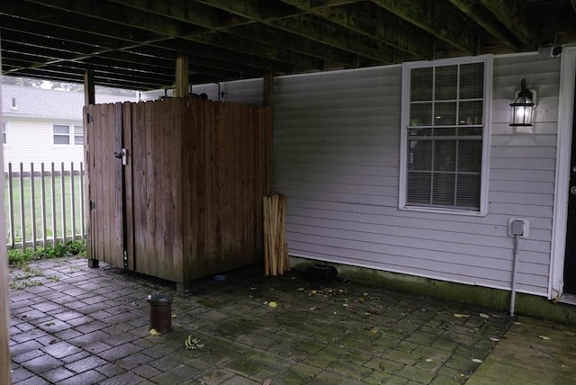 view of patio / terrace with fence