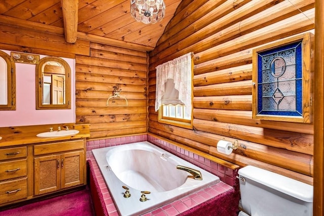 7 Hawthorne Dr, Southampton, MA 01073 - full bath with a bath, vanity, and lofted ceiling