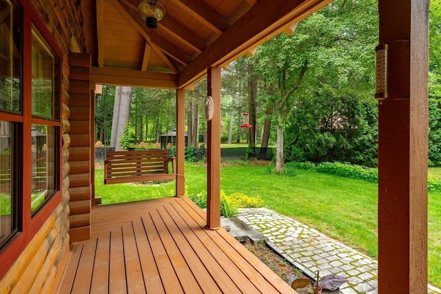 7 Hawthorne Dr, Southampton, MA 01073 - wooden terrace featuring a yard