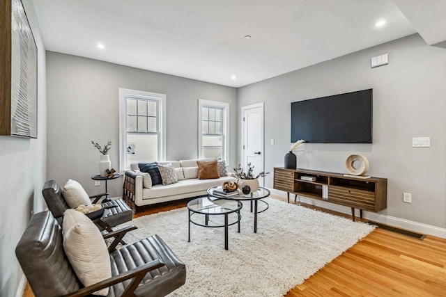 living room featuring hardwood / wood-style floors