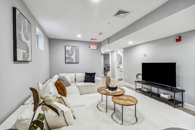 living room featuring hardwood / wood-style floors