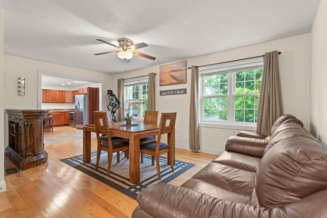 37 Leach Ave, Brockton, MA 02301 - dining space with ceiling fan and light wood-style flooring
