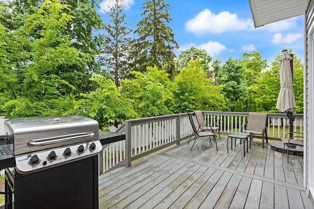 37 Leach Ave, Brockton, MA 02301 - deck featuring area for grilling and view of wooded area