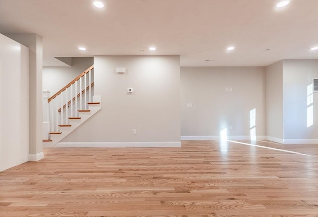 interior space with light hardwood / wood-style flooring