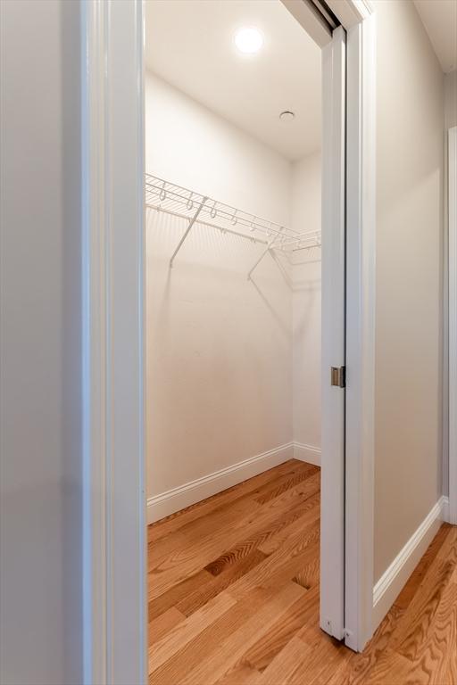 walk in closet featuring light hardwood / wood-style floors