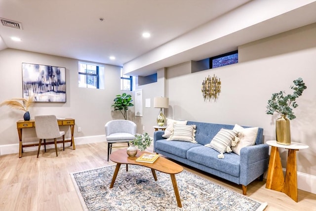 living room featuring hardwood / wood-style flooring