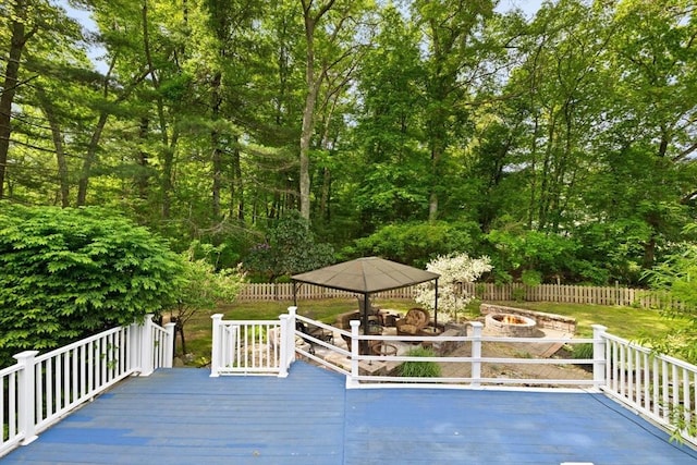 5-R Valeda, Rehoboth, MA 02769 - wooden terrace featuring an outdoor fire pit and a gazebo