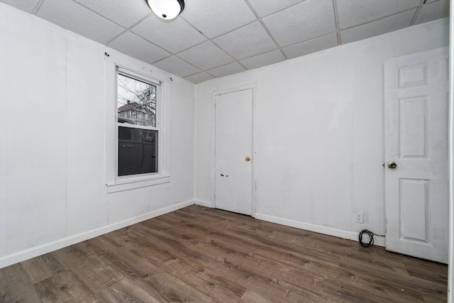 empty room featuring dark hardwood / wood-style floors