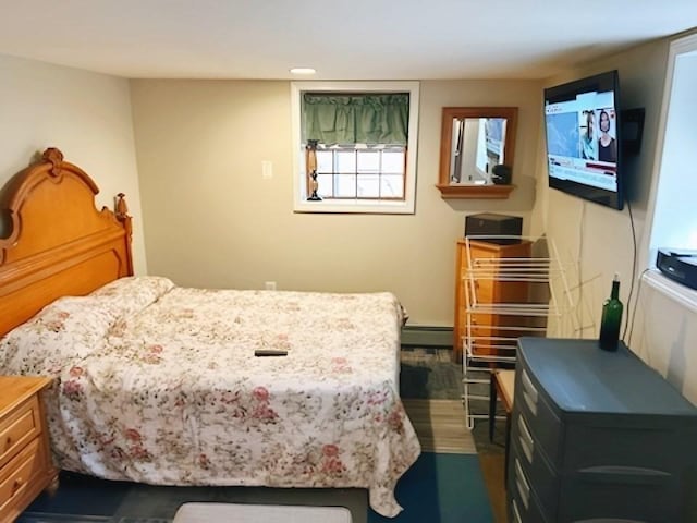 bedroom with baseboard heating