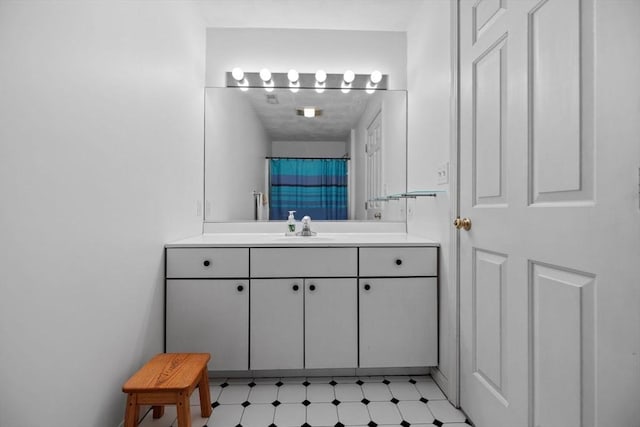 5 Campbell Rd, Middleton, MA 01949 - full bathroom featuring vanity, curtained shower, and tile patterned floors