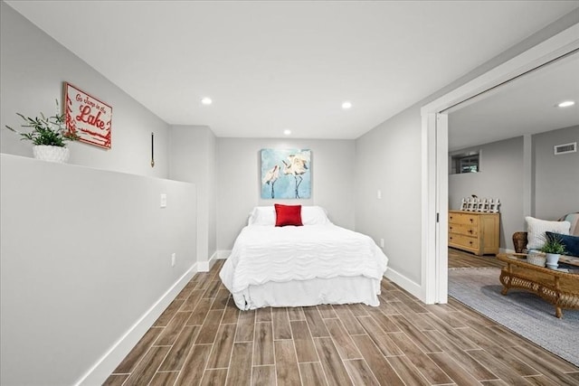 166 Klondike Rd, Dudley, MA 01571 - bedroom with baseboards, wood finished floors, and recessed lighting