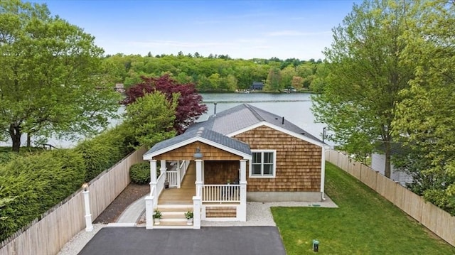 166 Klondike Rd, Dudley, MA 01571 - rear view of property featuring a water view and a porch