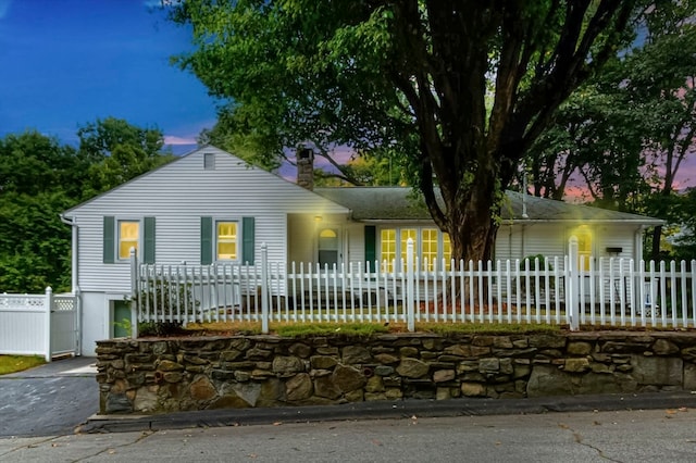 view of single story home